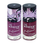 Buy Bonjour Paris Super Matt Nail Polish Matt Plum / Matt Burgundy, 0.60 Ounce (Pack of 2) - Purplle