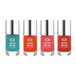 Buy Color Dose Nail Polish Pack Of 4: Orangy, Madona, Orange Pastel, Turquoish Blue (24 ml) - Purplle