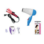 Buy Style Maniac Combo Of 2 In 1 Hair Straightener Cum Curler , Hair Dryer And Epilator(Ak-2001) , And Get A Hairstyle Book Free - Purplle