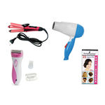 Buy Style Maniac Combo Of 2 In 1 Hair Straightener Cum Curler , Hair Dryer And Epilator(Ak-2002) And Get A Hairstyle Book Free - Purplle