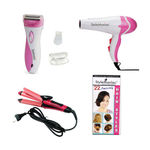 Buy Style Maniac Combo Of 2 In 1 Hair Straightener Cum Curler , Hot And Cold Dual Function Hair Dryer And Epilator(Ak-2002) And Get A Hairstyle Book Free - Purplle
