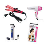 Buy Style Maniac Combo Of 2 In 1 Hair Straightener Cum Curler , Hot And Cold Dual Function Hair Dryer And Men'S Trimmer And Get A Hairstyle Book Free - Purplle