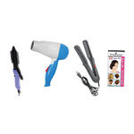 Buy Style Maniac Combo Of Hair Straightener , Hair Curler(16B) And Hair Dryer And Get A Hairstyle Book Free - Purplle