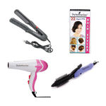 Buy Style Maniac Combo Of Hair Straightener , Hair Curler(16B) And Hot And Cold Dual Function Hair Dryer And Get A Hairstyle Book Free - Purplle