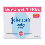 Buy Johnson'S Baby Soap 100G Buy 3 Get 1 Free (New Easy Grip Shape) - Purplle