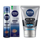 Buy Nivea Men Deodorizer Sprint (120 ml) + Nivea All In One Face Wash (50 ml) - Purplle