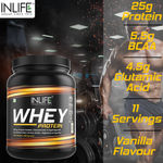 Buy Inlife Whey Protein Powder With Isolate Concentrate Hydrolysate & Digestive Enzymes - 400 Grams (Vanilla) - Purplle