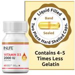 Buy INLIFE  Vitamin D3 (Cholecalciferol), 2000 IU, 60 Capsules For Bone Health  - Purplle