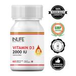 Buy INLIFE  Vitamin D3 (Cholecalciferol), 2000 IU, 60 Capsules For Bone Health  - Purplle