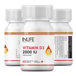Buy INLIFE  Vitamin D3 (Cholecalciferol), 2000 IU, 60 Capsules For Bone Health  - Purplle
