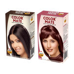 Buy Color Mate Hair Color Cream Dark Brown + Mahogany (260 ml) - Purplle