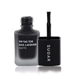 Buy SUGAR Cosmetics Tip Tac Toe Nail Lacquer - 031 Black In Business (Matte Jet Black) - Purplle