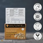 Buy Soulflower Cleansing Sandalwood Soap for radiant & glowing skin, 100% Pure & Natural, Handmade SLS Free, Cold Processed, 150g - Purplle
