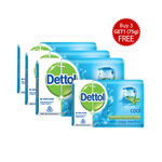 Buy Dettol Cool Soap (3 x 75 g) With Free Soap (75 g) - Purplle