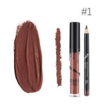 Buy Kiss Beauty Matte Liquid Lipgloss Lipstick and Lip Liner (Shade 1) - Purplle
