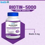 Buy Healthvit Biotino-5000 Biotin 5000mcg 60 Capsules - Purplle