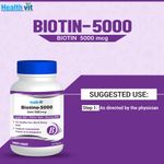 Buy Healthvit Biotino-5000 Biotin 5000mcg 60 Capsules - Purplle
