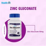 Buy Healthvit Zinc Gluconate 50Mg 60 Capsules - Purplle
