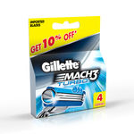 Buy Gillette Mach 3 Turbo Manual Shaving Razor Blades (Cartridge) 4s pack - Purplle