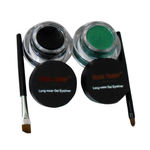 Buy Music Flower Long Wear Gel Eyeliner Smudge Proof & Waterproof (Black And Green) With 2 Expert Eyeliner Brushes - Purplle