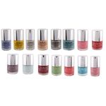 Buy Debelle Nail Polish Set Of 15 Nail Colours (Red, Turquoise Blue, Maroon, Mint Blue, Pink, Mauve, Baby Pink, Coral Orange, Pastel Green,Purple,Yellow,Nude,Glitter,Peach,Teal Green) - Purplle