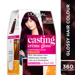 Buy L'Oreal Paris Casting Creme Gloss Hair Color With Glycolic Gloss Complex | Shade 360 - Black Cherry | 60ml + 40ml + 60g - Purplle