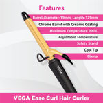 Buy Vega Ease Curl Hair Curling Iron VHCH-01 - Purplle