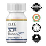 Buy INLIFE Fish Oil (Double Strength) Omega 3 Fatty Acids with EPA 360 mg DHA 240 mg Supplement 1000 mg (per serving) - 60 Liquid Filled Hard Gelatine Capsules (70 g) - Purplle