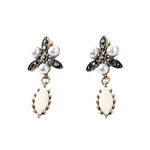 Buy Bling Bag Flower Pearl Drop Earrings - Purplle