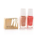 Buy MyGlamm Two of Your Kind Gel Finish Nail Enamel Duo - Nude Is Nice - Purplle