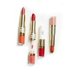 Buy MyGlamm 2 in 1: Creme Lipstick + High Shine Lip Gloss in Midtone Pink Brown + Golden Orange - Purplle