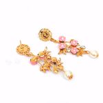 Buy Joker & Witch Pearl Drop Pink Flower Earrings - Purplle