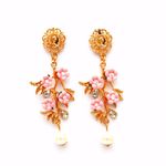 Buy Joker & Witch Pearl Drop Pink Flower Earrings - Purplle