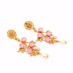 Buy Joker & Witch Pearl Drop Pink Flower Earrings - Purplle