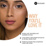Buy SUGAR Cosmetics Contour De Force Mini Blush for Face | Face Blusher for Face Makeup | Smooth Texture | Matte & Blendable | Paraben & Cruelty Free | 4gm | Peach Peak (Peach Pink Blush) - Purplle