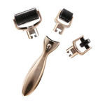 Buy Elmask 3 In 1 Golden 180(0.5Mm), 600(1.0Mm) & 1200(1.5Mm) Titanium Micro Needles Skin Care Dermaroller With Changeable Head - Purplle