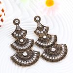 Buy Crunchy Fashion "The Tribal Muse" Antique Gold Fan Shaped Earrings - Purplle