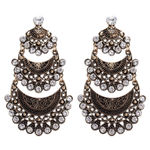 Buy Crunchy Fashion "The Tribal Muse" Collection Boho Style Carved Flower Antique Gold Earrings - Purplle