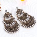 Buy Crunchy Fashion "The Tribal Muse" Collection Boho Style Carved Flower Antique Gold Earrings - Purplle