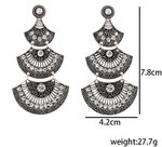 Buy Crunchy Fashion "The Tribal Muse" Collection Oxidized Silver Fan Shaped Earrings - Purplle