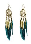 Buy Crunchy Fashion "The Tribal Muse" Oxidized Gold Feather Drop Earrings - Purplle