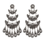 Buy Crunchy Fashion "The Tribal Muse" Oxidized Silver Dew Drop Earrings - Purplle