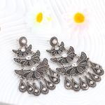 Buy Crunchy Fashion "The Tribal Muse" Oxidized Silver Dew Drop Earrings - Purplle