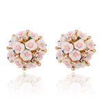 Buy Crunchy Fashion A Floral Mess Stud Earrings - Purplle
