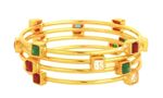 Buy Crunchy Fashion Ad Studded Golden Bangle Set - Purplle