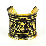 Buy Crunchy Fashion Antique Gold Engraved Cuff Bracelet - Purplle