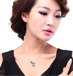 Buy Crunchy Fashion Austrain Crystal Blue Butterfly Necklace - Purplle