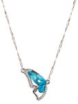 Buy Crunchy Fashion Austrain Crystal Blue Butterfly Necklace - Purplle