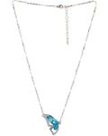 Buy Crunchy Fashion Austrain Crystal Blue Butterfly Necklace - Purplle