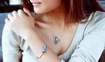Buy Crunchy Fashion Austrain Crystal Blue Butterfly Necklace - Purplle